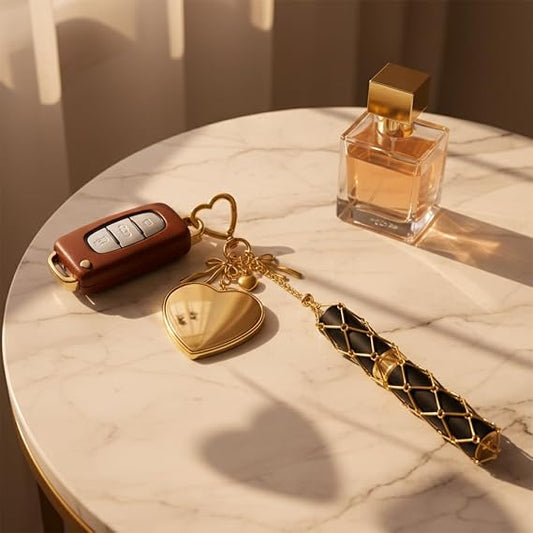 Lipstick Holder Keychain with Mirror – 2-in-1